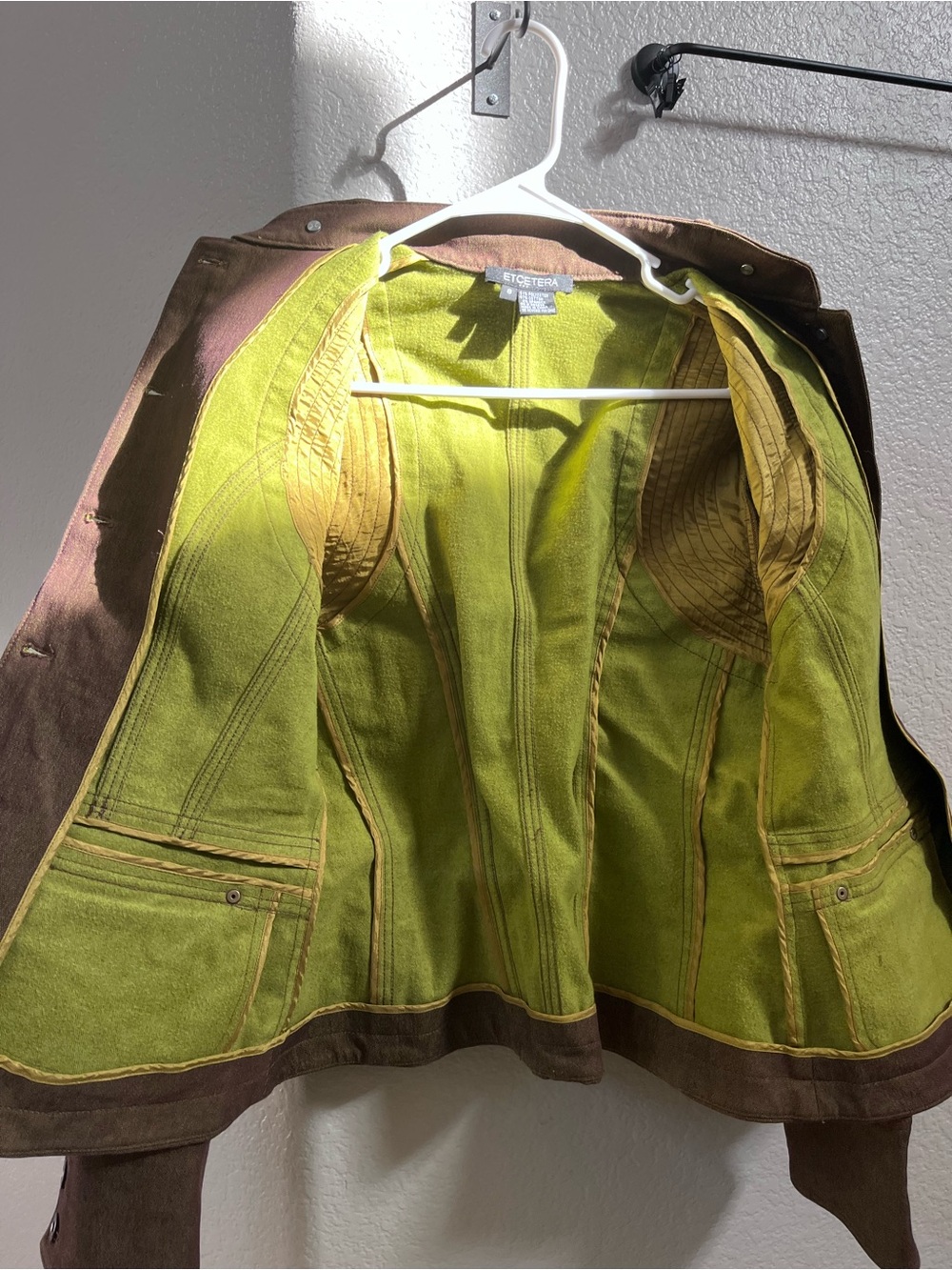 Etcetera Brown Jacket with Olive Green Lining
